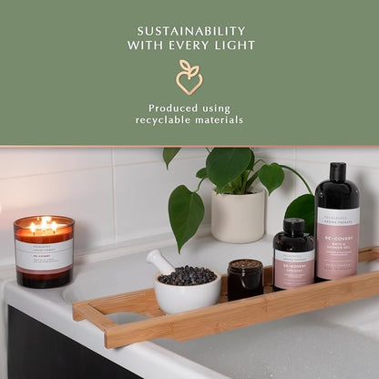 Pecksniff's Aromatherapy Re-Covery 3-Wick Candle, Juniper & Patchouli, Premium Spicy Pine Scent, Long-Lasting & Eco-Friendly, 285g
