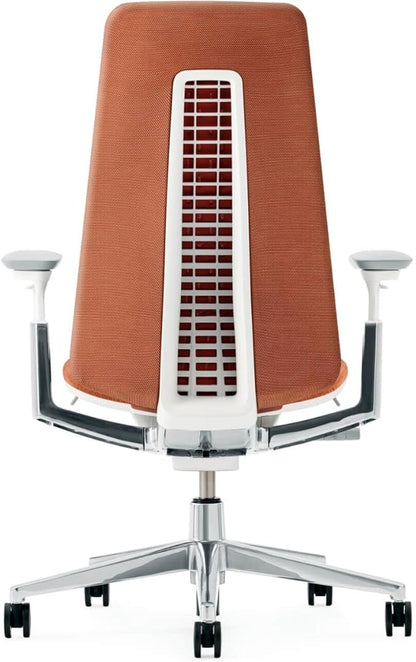 Haworth Fern Ergonomic Office Chair – Stylish and Innovative Desk Chair with Digital Knit Finish - Without Lumbar Support (Ember)