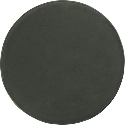 HomePop Home Decor | Upholstered Round Storage Ottoman | Ottoman with Storage for Living Room & Bedroom, Loden Green Velvet Large