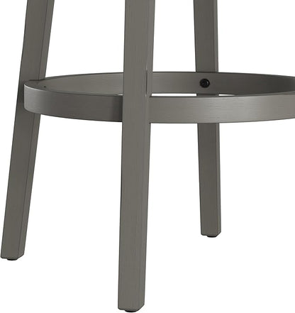 Hillsdale Clarion Wood Swivel Bar Height Stool, Distressed Gray