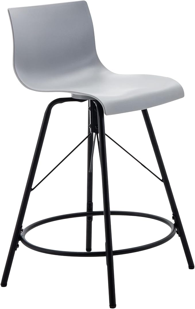 annjoe Swivel Bar Stools Metal Counter Height Stools Plastic Seat Chairs Set of 4 for Indoor Outdoor Home Kitchen Business (30" Gray)