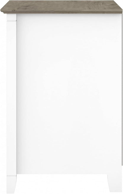 Bush Furniture Key West 2 Drawer Lateral File Cabinet in Pure White and Shiplap Gray, Document Storage for Home Office, Accent Chest with Drawers