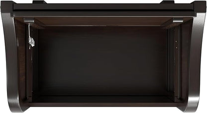 SIMPLIHOME Connaught Entryway Storage Bench - 30 inch Wide Solid Wood Small Storage Seat in Chestnut Brown, Traditional Bench for Entryway or Living Room with Lift-Up Lid and Decorative Trim