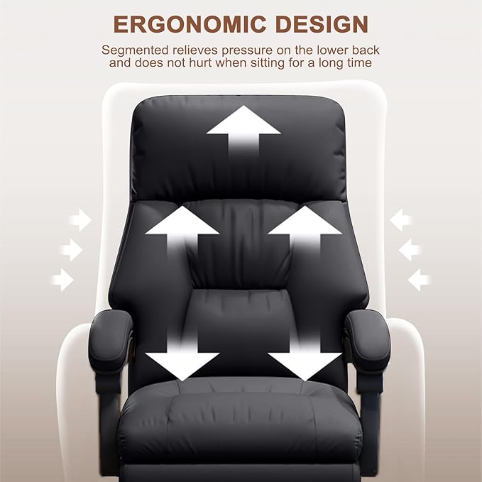 Office Chair with Leg Rest Executive Desk Chairs with Wheels High Back Computer Gaming Chairs Adjustable Reclining Ergonomic Work Chair for Home Office
