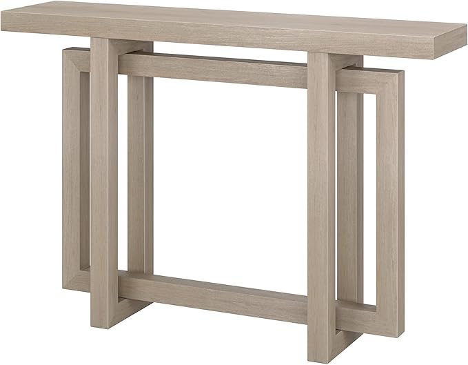 Henn&Hart 44'' Wooden Rectangular Console Table Entryway Table, Sofa Table for Entryway, Living Room, Couch, Hallway, or Office, Alder White