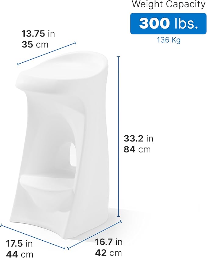 Step2 in-Pool Stool, Outdoor/Indoor Waterproof Patio Furniture, Bar Stool, Pool Lounge Chair, Made of Durable Resin, Weighted, White