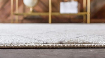 Unique Loom Trellis Frieze Collection Area Rug - Geometric (7' Round, Ivory/ Gray)