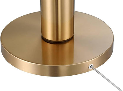 Possini Euro Design Boulevard Modern Glam Luxury 64 1/2" Tall Standing Floor Lamp Column Warm Gold Metal Living Room Bedroom House Reading Office Home Decor Entryway Dining Indoor White Drum Shade