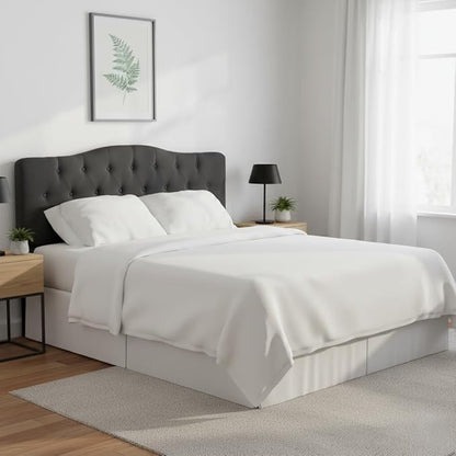 Naomi Home Cassandra Queen Tufted Headboard, Upholstered in Durable Linen Fabric – Premium Foam Cushioning, Adjustable Height, Floating Wall or Bed Frame Mount, Compatible with Adjustable Beds