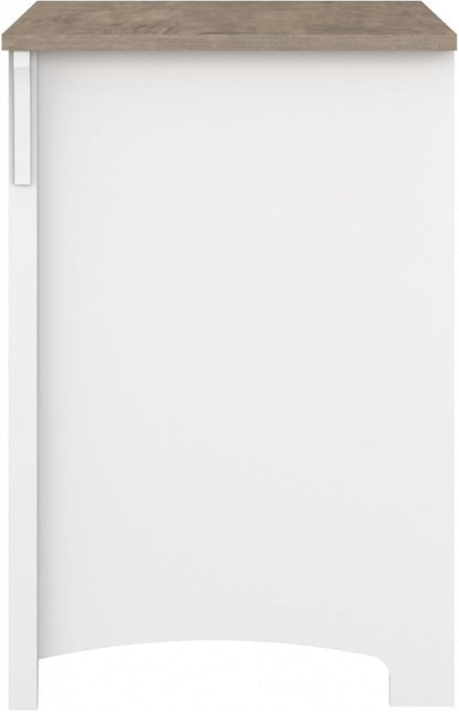 Bush Furniture Salinas 2 Drawer Lateral File Cabinet in Shiplap Gray and Pure White, Home Office Storage Solution, Organizer with Drawers for Workspace, Filing Unit