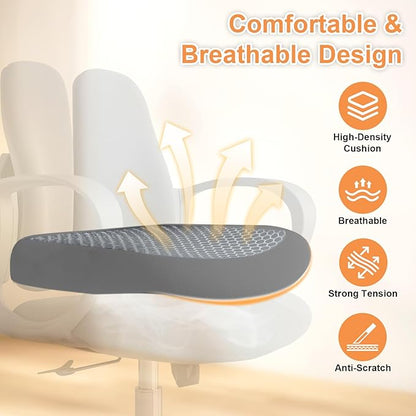 Ergonomic Office Chair Desk Chair Dual-backrest Computer Chair with Flexible Lumbar Support and Adjustable Height, 500lbs Extra Wide Seat with Wheels, for Home & Office Use Grey