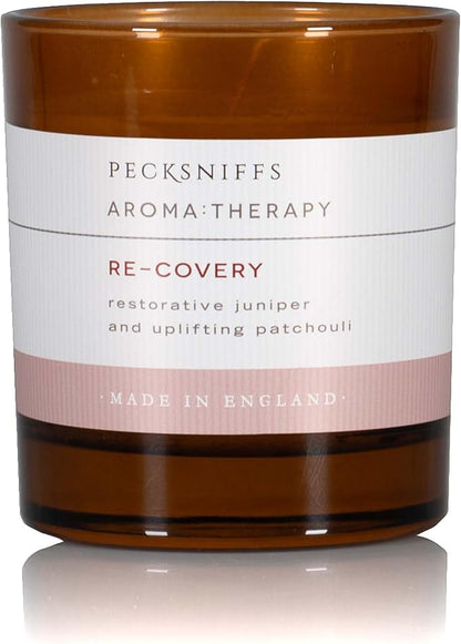 Pecksniff's Aromatherapy Re-Covery Candle - Uplifting Patchouli & Juniper Scent, 150g - Perfect for Relaxation & Well-Being