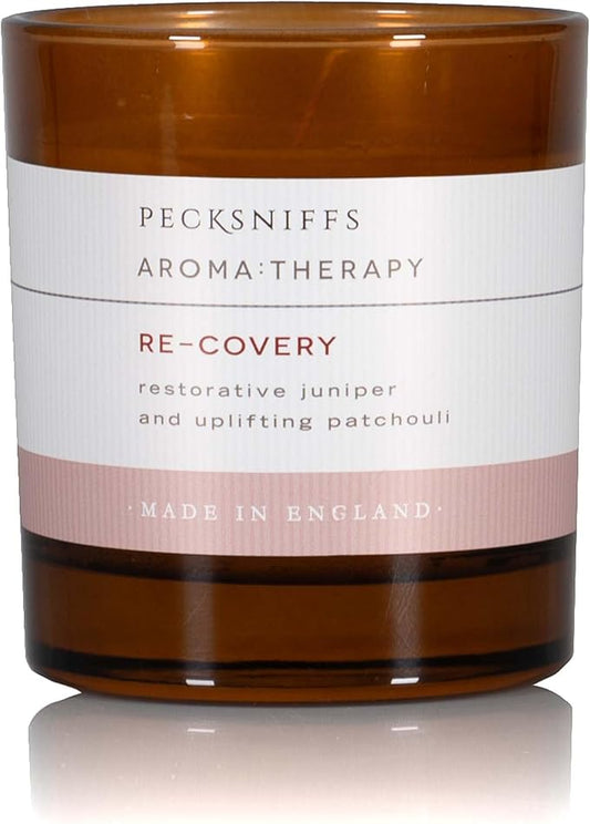 Pecksniff's Aromatherapy Re-Covery Candle - Uplifting Patchouli & Juniper Scent, 150g - Perfect for Relaxation & Well-Being