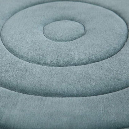SIMPLIHOME Vivienne Boho Round Pouf in Turquoise Velvet Fabric for the Living Room, Bedroom and Kids Room