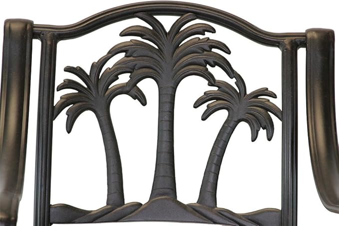 Palm Tree Cast Aluminum Powder Coated Barstool - Set of 6 - Antique Bronze Y