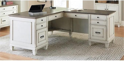 Martin Furniture Pedestal Desk, White