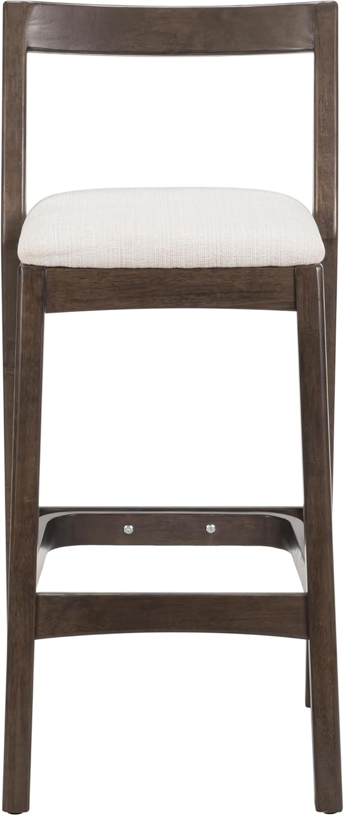 Christopher Knight Home Yone Counter Height Bar Stools Set of 2, Comfy Fabric Upholstered Bar Stool for Kitchen Island, Wooden Dining Room Chair, Barstools with Footrest/Backrest, Beige + Dark Brown