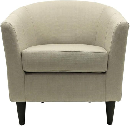 Pemberly Row 17.5" Traditional Fabric Club Chair in Beige Finish