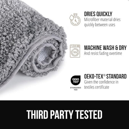 GORILLA GRIP Ultra Soft Plush Bathroom Rugs with Textured Rubber Backing, Absorbent Quick Dry Bath Mat, Machine Washable Shower Mats, Home Décor Accessories Bathmat Rug Essentials, 24 x 16 Beige