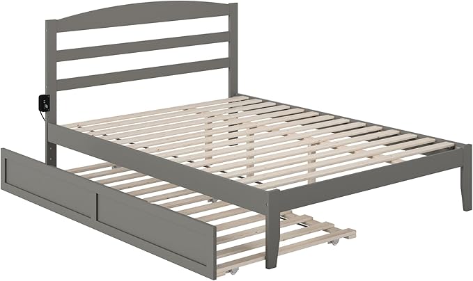 AFI, Warren Queen Platform Bed with Twin XL Trundle, Grey