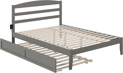 AFI, Warren Queen Platform Bed with Twin XL Trundle, Grey