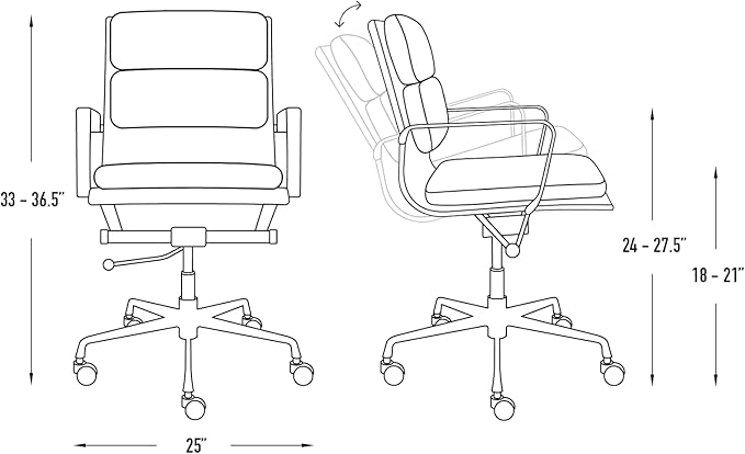 Laura Davidson Furniture SOHO II Padded Management Office Chair - Mid Back Desk Chair with Arm Rest, Swivel & Cushion Availability, Made of Poly-Cotton Fabric, Dark Blue Fabric, Computer Chair