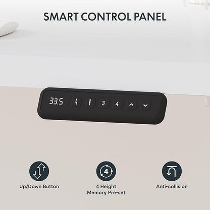 SANODESK Electric Corner L-Shaped 71 x 63 in Standing Desk, Memory Height Adjustment, White Top White Frame