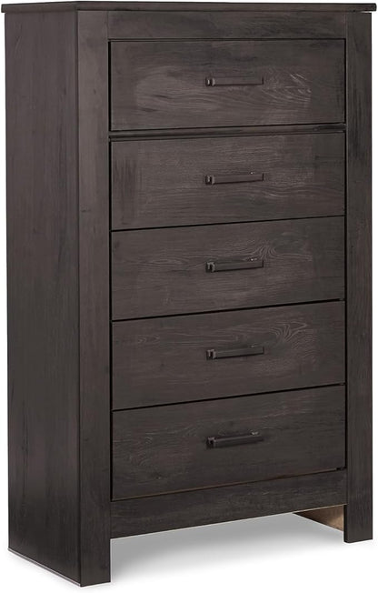 Signature Design by Ashley Brinxton Contemporary 5 Drawer Chest, Almost Black