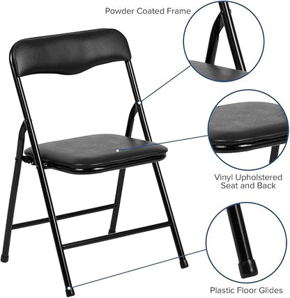 Flash Furniture Mindy Kids 5-Piece Folding Table and Chairs Set for Daycare and Classrooms, Children's Activity Table and Chairs Set, Black