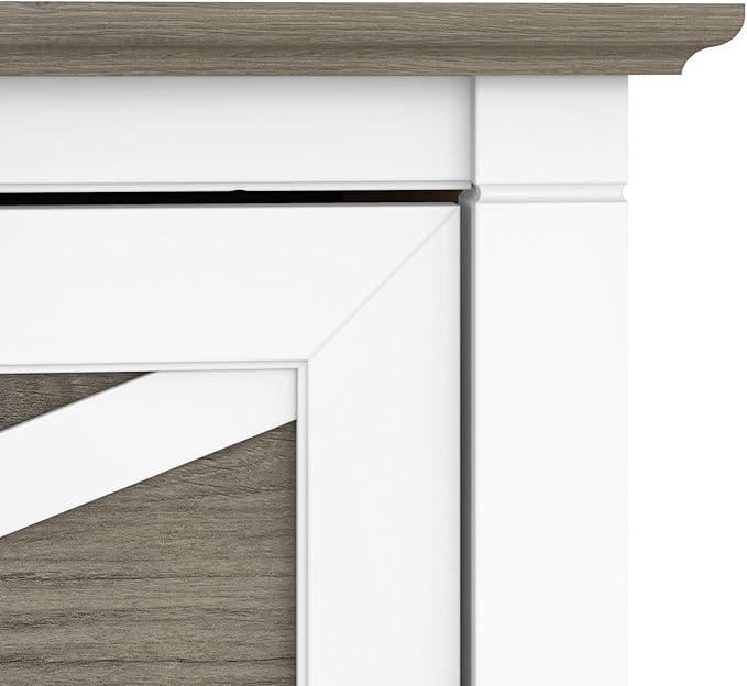 Bush Furniture Key West 2 Drawer Lateral File Cabinet in Pure White and Shiplap Gray, Document Storage for Home Office, Accent Chest with Drawers