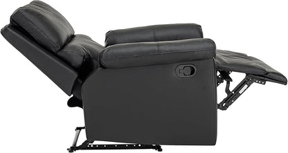 MINCETA Recliner Chairs,Modern 5" Wall Hugger Nursery Recliner with Overstuffed Arm and Back for Living Room,PU Leather in Black