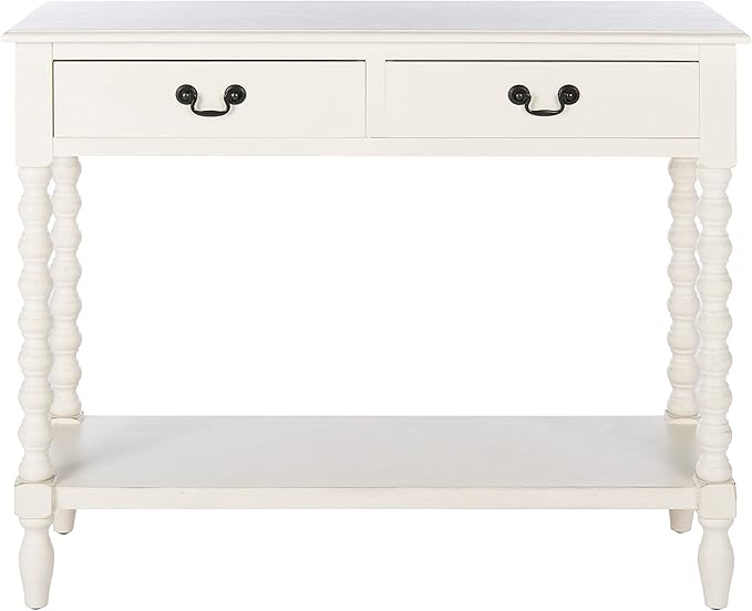 SAFAVIEH Home Collection Athena Distressed White 2-Drawer Console Table