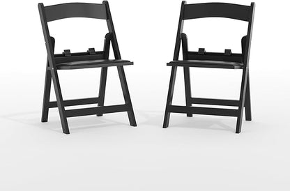 Flash Furniture Hercules Set of 2 Kids Black Resin Folding Chairs with Gray Vinyl Padded Seats