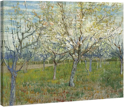 Wieco Art Large Canvas Prints Wall Art Orchard with Blossoming Apricot Trees Artwork of Van Gogh Famous Oil Paintings Reproduction Modern Classic Giclee Flowers Landscape Pictures for Home Decor