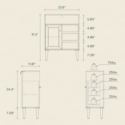 Small Bathroom Floor Cabinet with 3 Drawers Toilet Cabinet with Sliding Door Farmhouse Side Storage Organizer Cabinets with Faux Marble Top for Kitchen, Living Room， Natural Oak