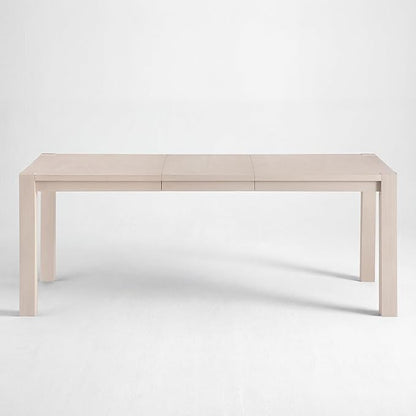 60"-80" Extendable Dining Table, Modern Rectangular Wood Kitchen Table, Farmhouse Expandable Dinner Table, Traditional Large Extension Meeting Desk for Dining Room, Living Room, Off-White