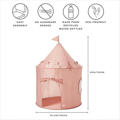 3 Sprouts Kids Play Tent - Sustainable Recycled Fabric – Fun Spacious Childs Playhouse for Indoor Games for Boys & Girls - Durable Fort Pop Up House for Toddlers & Children Age 3-10 - Pink
