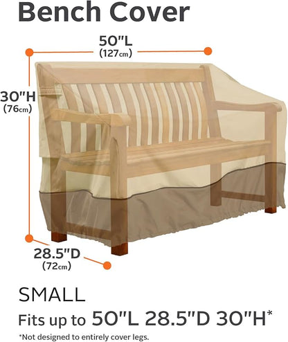 Classic Accessories Veranda Water-Resistant 50 Inch Patio Bench Cover, Patio Furniture Covers