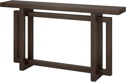 Henn&Hart 55'' Wooden Rectangular Console Table Entryway Table, Sofa Table for Entryway, Living Room, Couch, Hallway, or Office, Alder Brown