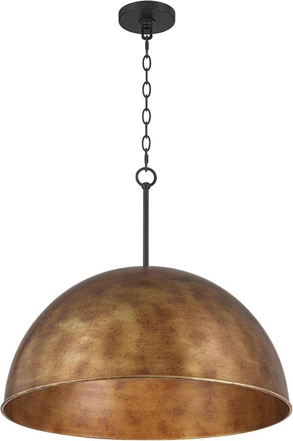 Possini Euro Design Julian 24" Rustic Industrial Pendant Ceiling Light Fixture Dining Room Over Table Kitchen Island Foyer Dome Hanging 4-Light Brown Bronze Finish Hallway Entryway Living Room