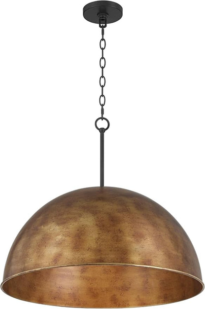 Possini Euro Design Julian 24" Rustic Industrial Pendant Ceiling Light Fixture Dining Room Over Table Kitchen Island Foyer Dome Hanging 4-Light Brown Bronze Finish Hallway Entryway Living Room