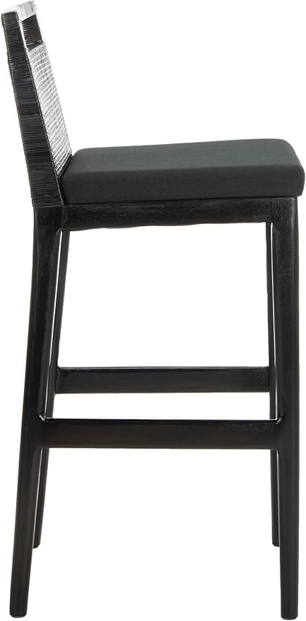 SAFAVIEH Darin Barstool, Black/Black