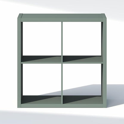 Furinno Cubic Closet Organizers and Storage, 4-Cube Closet Organizer, Open Shelf Closet Storage, Extra Thick Frame for Wardrobe, Bedroom, Living Room, Sage Green