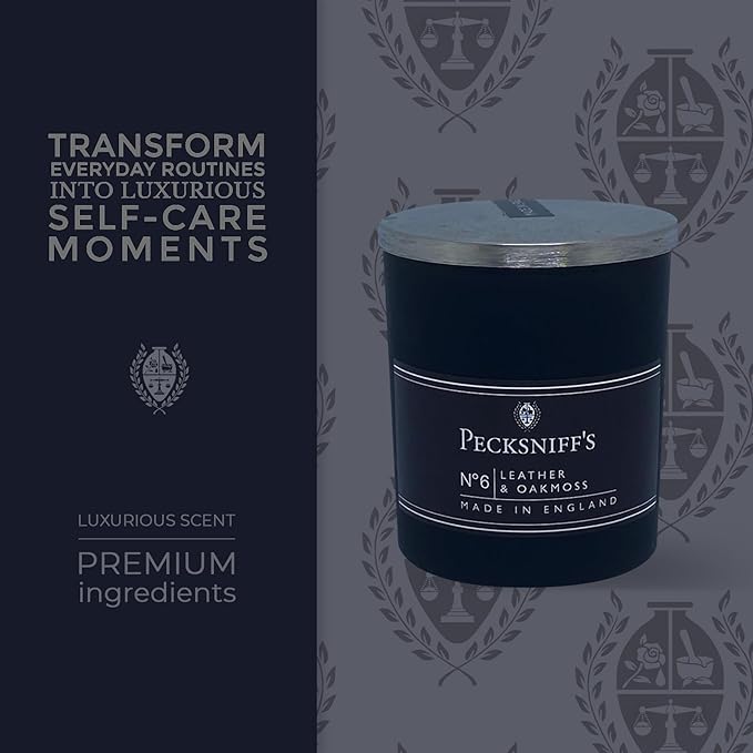 Pecksniffs Leather & Oakmoss Scented Candle | 1 Wick, 100g/3.5oz