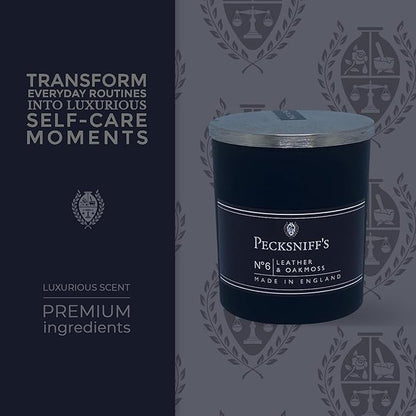 Pecksniffs Leather & Oakmoss Scented Candle | 1 Wick, 100g/3.5oz