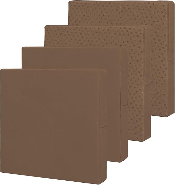 Easy-Going Waterproof Patio Cushion Covers ONLY Cover 22x22x4 inch 4 Pack Replacement Non-Slip Outdoor Seat Cushion Slipcover with Zipper. Brown