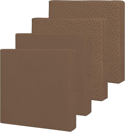 Easy-Going Waterproof Patio Cushion Covers ONLY Cover 20x18x4 inch 4 Pack Replacement Non-Slip Outdoor Seat Cushion Slipcover with Zipper. Brown