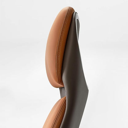 EUREKA ERGONOMIC Serene Executive Office Chair Genuine Leather Office Chair, Modern Executive Chair 135° Back Support Comfy Desk Chair with Arms & Aluminum Base for Home-Brown