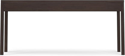 SIMPLIHOME Hollander Desk - 72-Inch Wide Solid Wood Writing Desk in Warm Walnut Brown, Contemporary Modern Home Office Computer Table for Study with 2 Drawers and Flip-Down Keyboard Tray