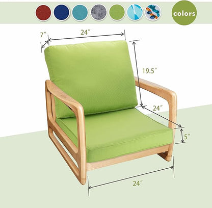 JMGBird Outdoor Chair Cushion Set, Deep Seat Patio Furniture Cushion 24"x24" Outdoor Cushions for Patio Furniture